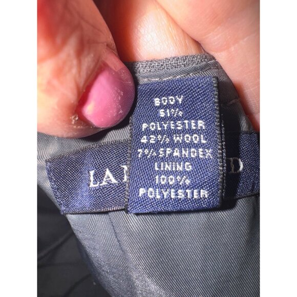 Lands End Gray Short Sleeve Sheath Modest Dress 12 Wool Blend Lined Minimalist - Picture 7 of 11